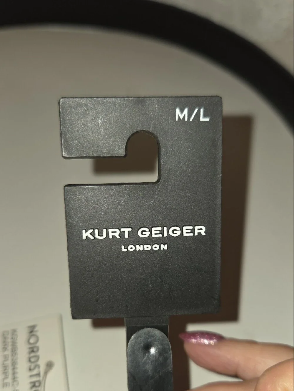 Kurt Geiger Navy Velvet Belt with Gold-Tone Buckle